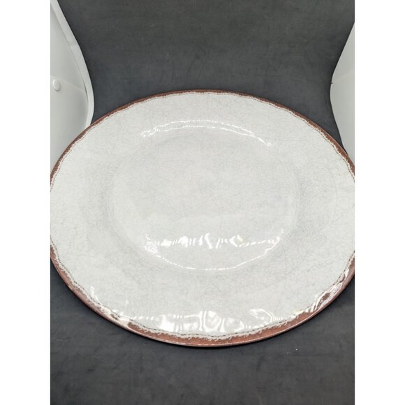 Le Cadeaux Antiqua Serving Platter melamine White crazing  15" discontinued - Picture 10 of 12